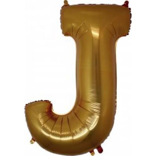 Foliové písmeno J zlaté 102 cm