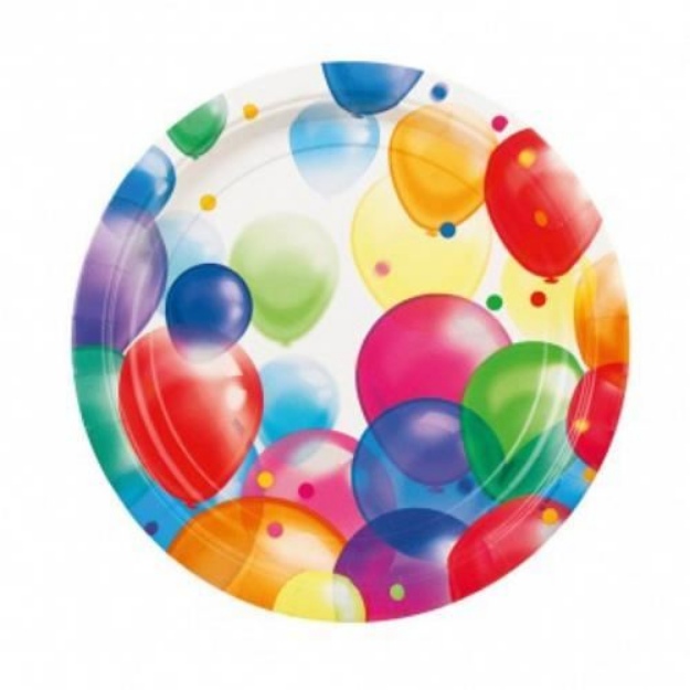 Obrázek z EKO Papírové talíře s balonky 23 cm - 8 ks 