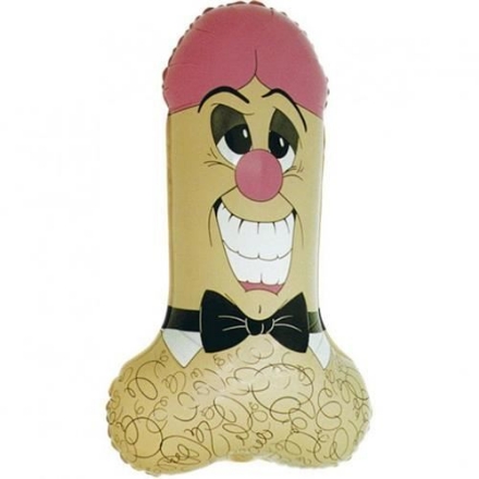Picture of Foil balloon penis with face and bow tie – 79 cm