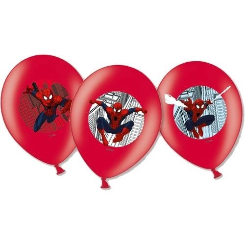 Latexové balonky Spiderman barevný potisk 27 cm - 6 ks