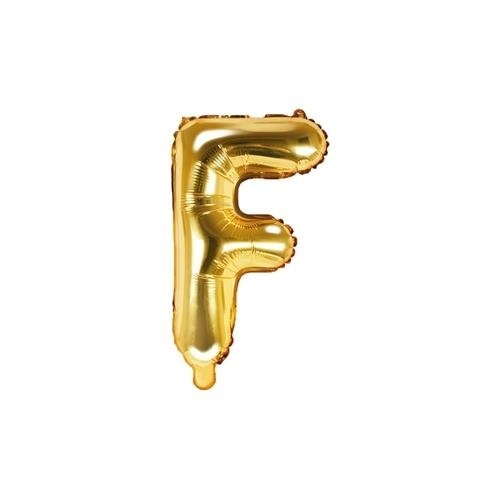 Foliové písmeno F zlaté 35 cm