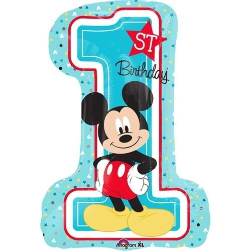 Foliový balonek 1st birthday Mickey 48 x 71 cm
