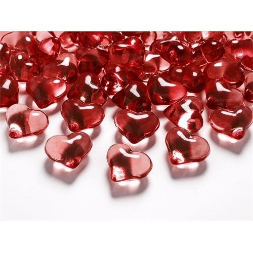 Diamantové konfety červené srdce 21 mm
