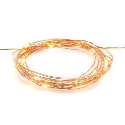 Dekorační měděný řetěz s LED světýlky 190 cm