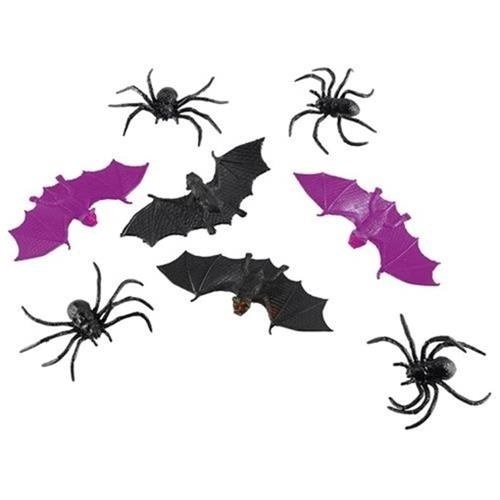 Halloweenská dekorace gumový pavouci 8 ks