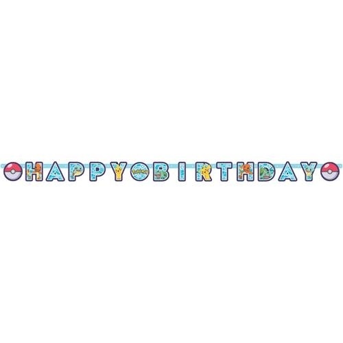 Party nápis Happy Birthday Pokemon 218 cm