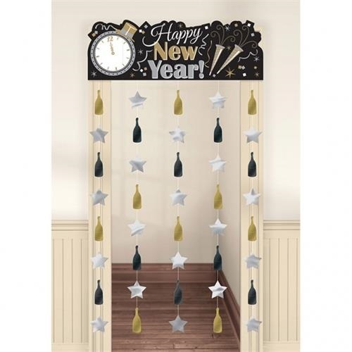 Závěs do dveří silvestrovský Happy New Year 99 x 195 cm