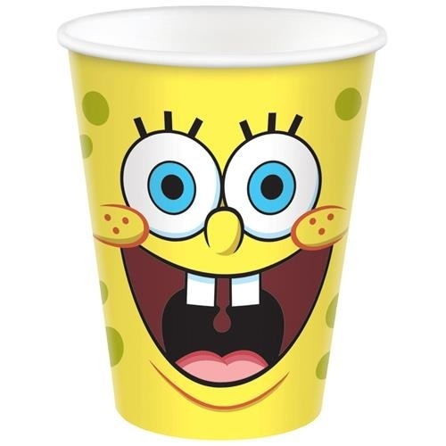 Papírové party kelímky Sponge Bob 8 ks