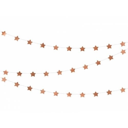 Závěsná girlanda hvězdičky rose gold 360 cm