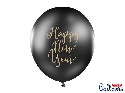 Latexový balonek se zlatým nápisem Happy New Year 30 cm