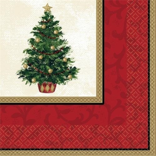 Papírové vánoční ubrousky se stromkem 16 ks