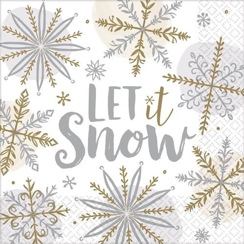 Papírové vánoční ubrousky Let it Snow 16 ks