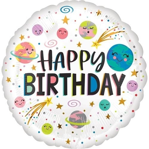 Foliový balonek Galaxy Smile - Happy Birthday 45 cm