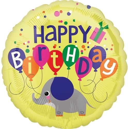 Foliový balonek Sloník Happy Birthday 45 cm