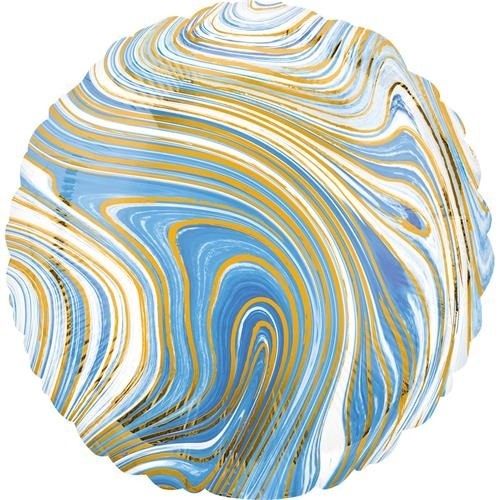 Foliový balonek mramorový 45 cm modrý