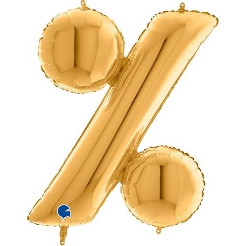 Foliový symbol Procento zlatý 102 cm