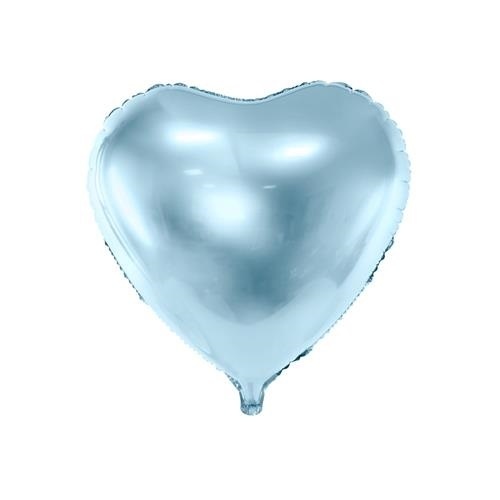 Foliový balonek srdce světle modré 45 cm - balené
