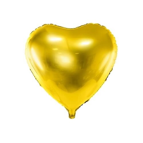 Foliový balonek srdce zlaté 45 cm - balené