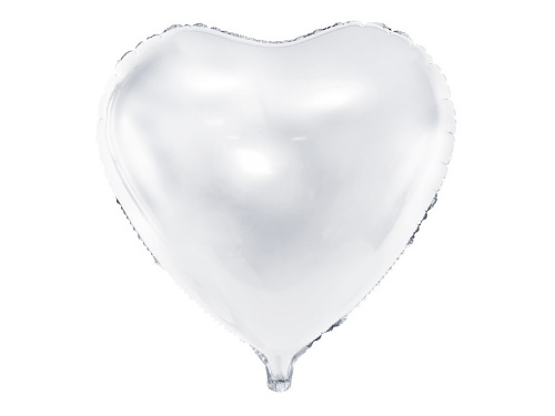 Foliový balonek srdce bílé 45 cm - balené