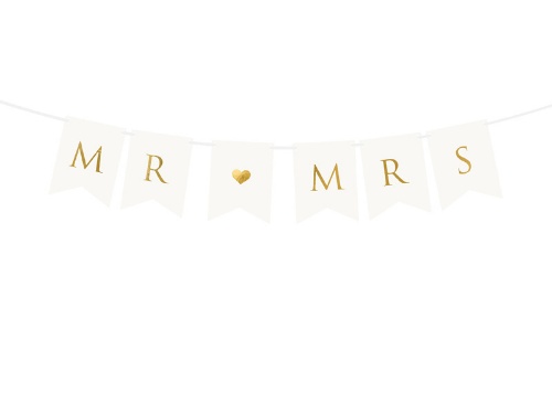 Nápis svatební Mr and Mrs 85 cm - zlatý