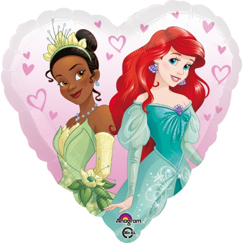 Foliový balonek srdce Disney princess 43 cm