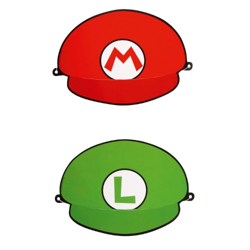Party papírové čepice Super Mario - 8 ks