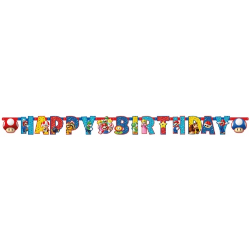 Party nápis Super Mario 190 x 15 cm