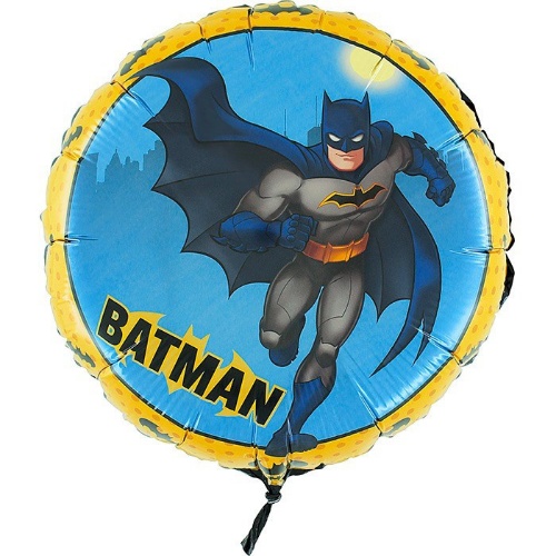 Foliový balonek Batman kulatý  45 cm - Nebalený
