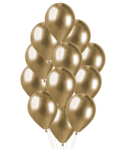 Balonkový buket Chrome Gold - 12 ks