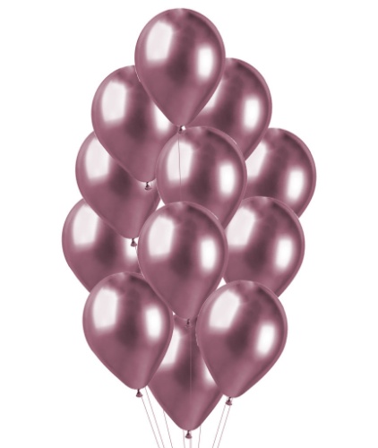 Balonkový buket Chrome Pink - 12 ks