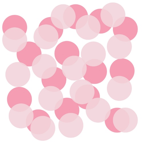 Papírové konfety kolečka světle růžové a růžové 22g