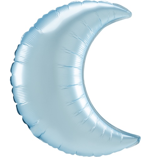 Foliový balonek Měsíc Satin pastelový modrý - 89 cm