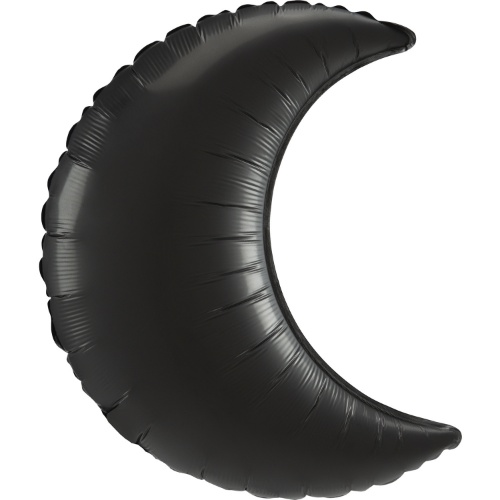 Foliový balonek Měsíc Satin pastelový černý - 89 cm