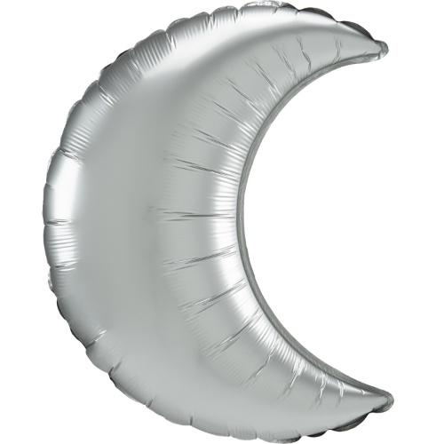 Foliový balonek Měsíc Satin stříbrný - 89 cm