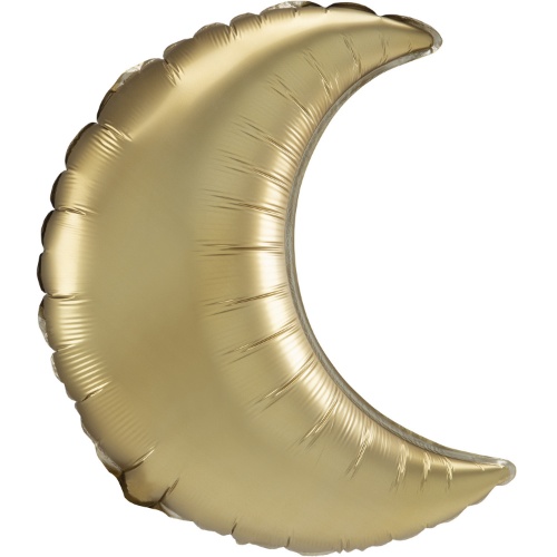 Foliový balonek Měsíc Satin zlatý - 89 cm
