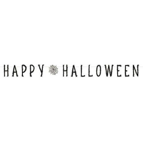 Party papírový nápis Happy Halloween - pavučiny 180 x 15 cm