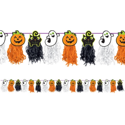 Girlanda Halloween střapce oranžovo-černé 24 x 243 cm