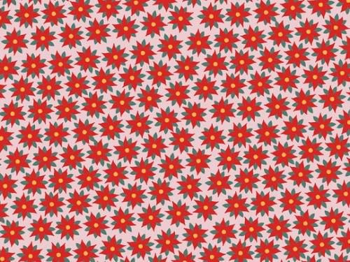 Balící papír s květinovým vzorem červený 70 x 200 cm