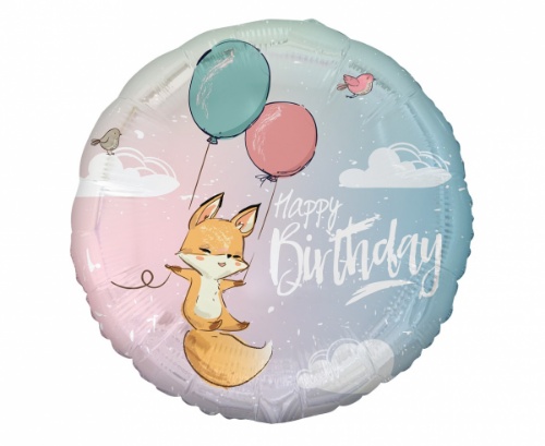 Foliový balonek - Liška Happy Birthday 45 cm - Godan