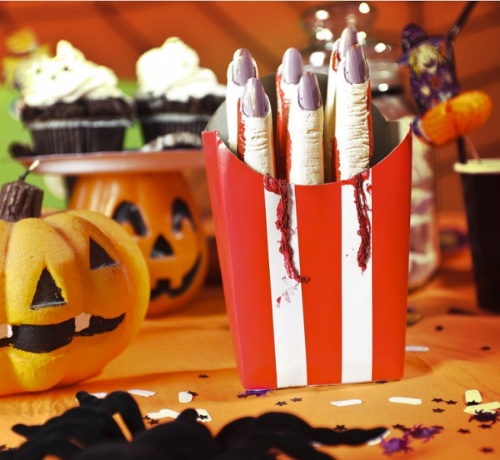 Halloweenská dekorace - prstové hranolky 6 ks