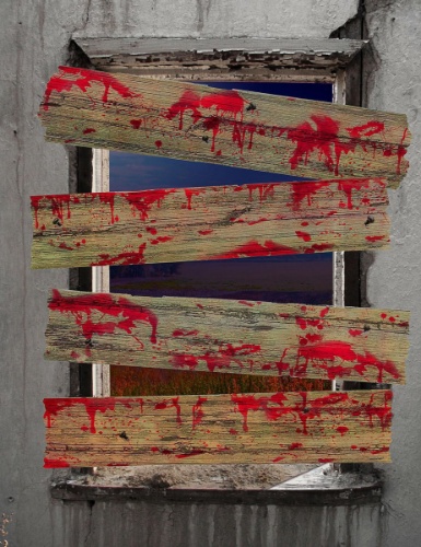 Halloween dekorace Prkna na okna krvavá - 4 ks