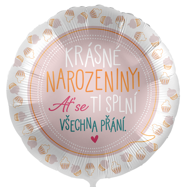 Picture of Foliový balonek Krásné narozeniny CZ 43cm