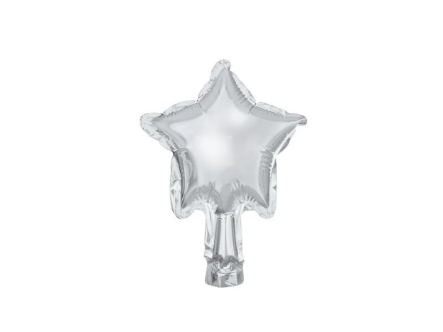 Obrázek z Foliový balonek hvězda stříbrná 12 cm - 25ks 