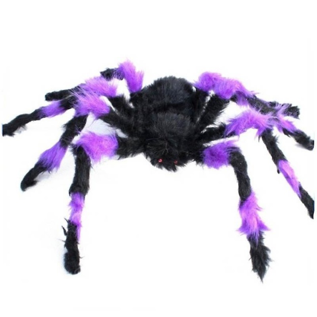 Obrázek z Halloweenská dekorace - pavouk velký  černo - fialový -  75 cm 