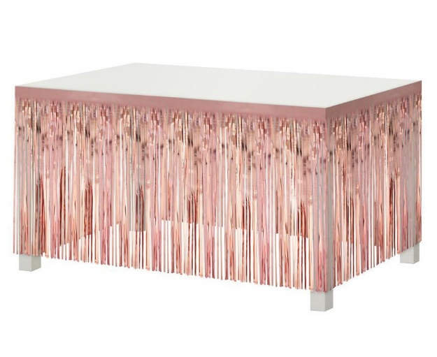 Obrázek z Dekorace okraje stolu - růžovo zlaté střapce - 300 cm 