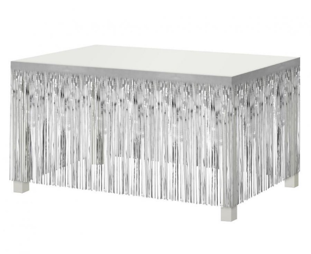 Obrázek z Dekorace okraje stolu - stříbrné střapce - 300 cm 