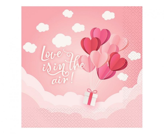 Obrázek z Papírové ubrousky Love Is In The Air 33 x 33 cm - růžové 