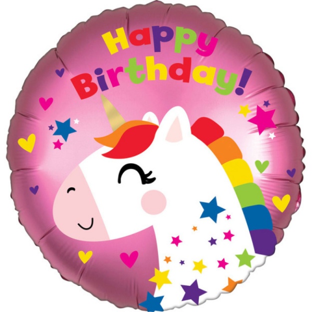 Obrázek z Foliový balonek - Jednorožec Happy Birtday - 45 cm 