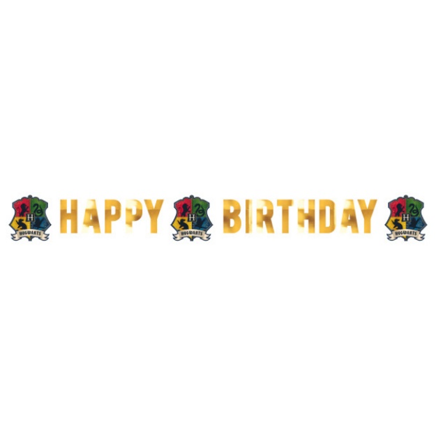 Obrázek z Party nápis Harry Potter Happy Birthday - Bradavické koleje 180 x 13 cm 
