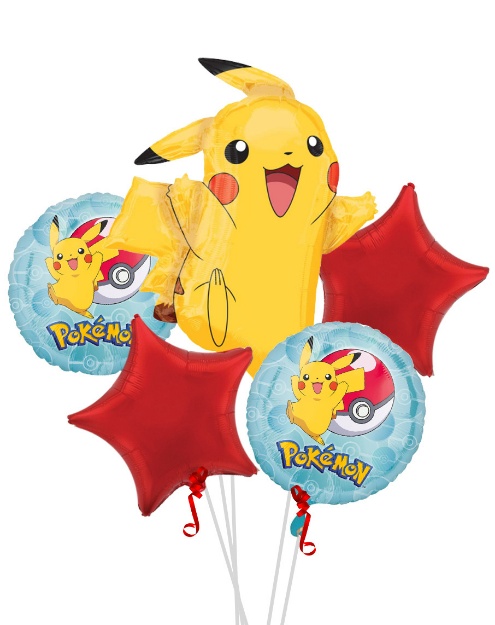 Obrázek z Sada fóliových balonků Pokémon Pikachu 5ks 